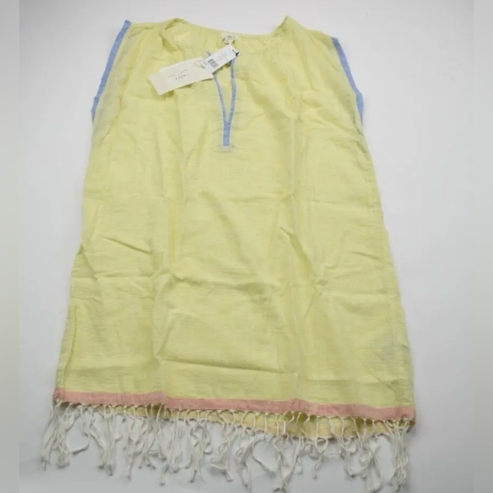 New $178 Joie Womens Small Marijan Cotton Yellow Above Knee Shift Dress